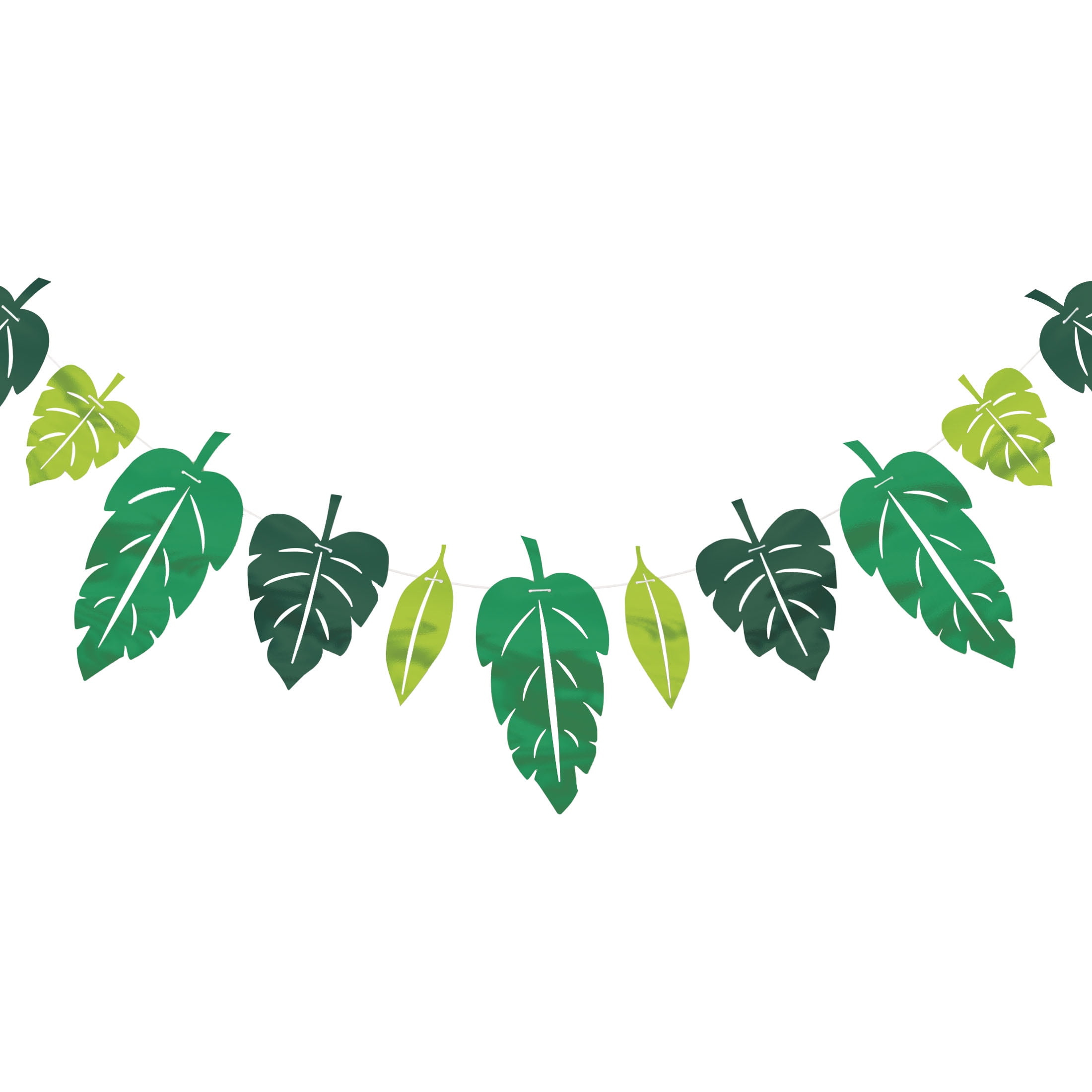 (4 pack) Multicolor Foil Palm Leaves Paper Garland, 7 ft, by Way To Celebrate