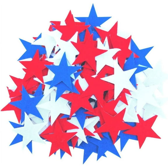 Playfully Ever After 1.5 Inch Felt Star Stickers (Red, White, and Blue Set)