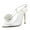 White, variant on FSJ Women Graceful Clear Floral Peep Toe Sandals Stiletto High Heel Buckle Strappy Slingback Pumps Dating Party Wedding Dress Shoes Size 8 White
