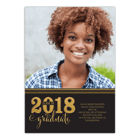 personalized graduation announcement golden