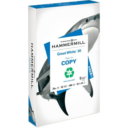 Hammermill, HAM86704, Great White Recycled Copy Paper, 500 / Ream,