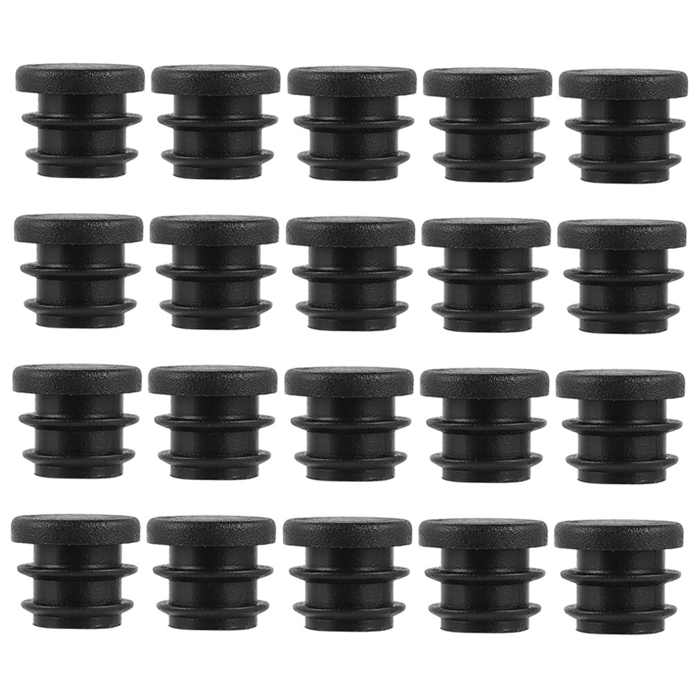 1 Bag 100pcs Round Plugs Plastic Plugs Tube Plugs Pipe Tubing Eng Caps (Black)