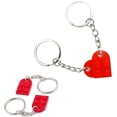 thumbnail image 1 of Juego De Llaveros De Corazón Para Parejas Llavero En Forma De Corazón De, Llavero En Forma De Corazón De Rojo - Llavero De Dos Parejas - Regalo De Compromiso Para él Y Ella, 1 of 4