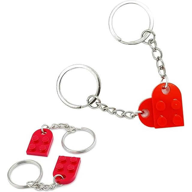 Juego De Llaveros De Corazón Para Parejas Llavero En Forma De Corazón De, Llavero En Forma De Corazón De Rojo - Llavero De Dos Parejas - Regalo De Compromiso Para él Y Ella