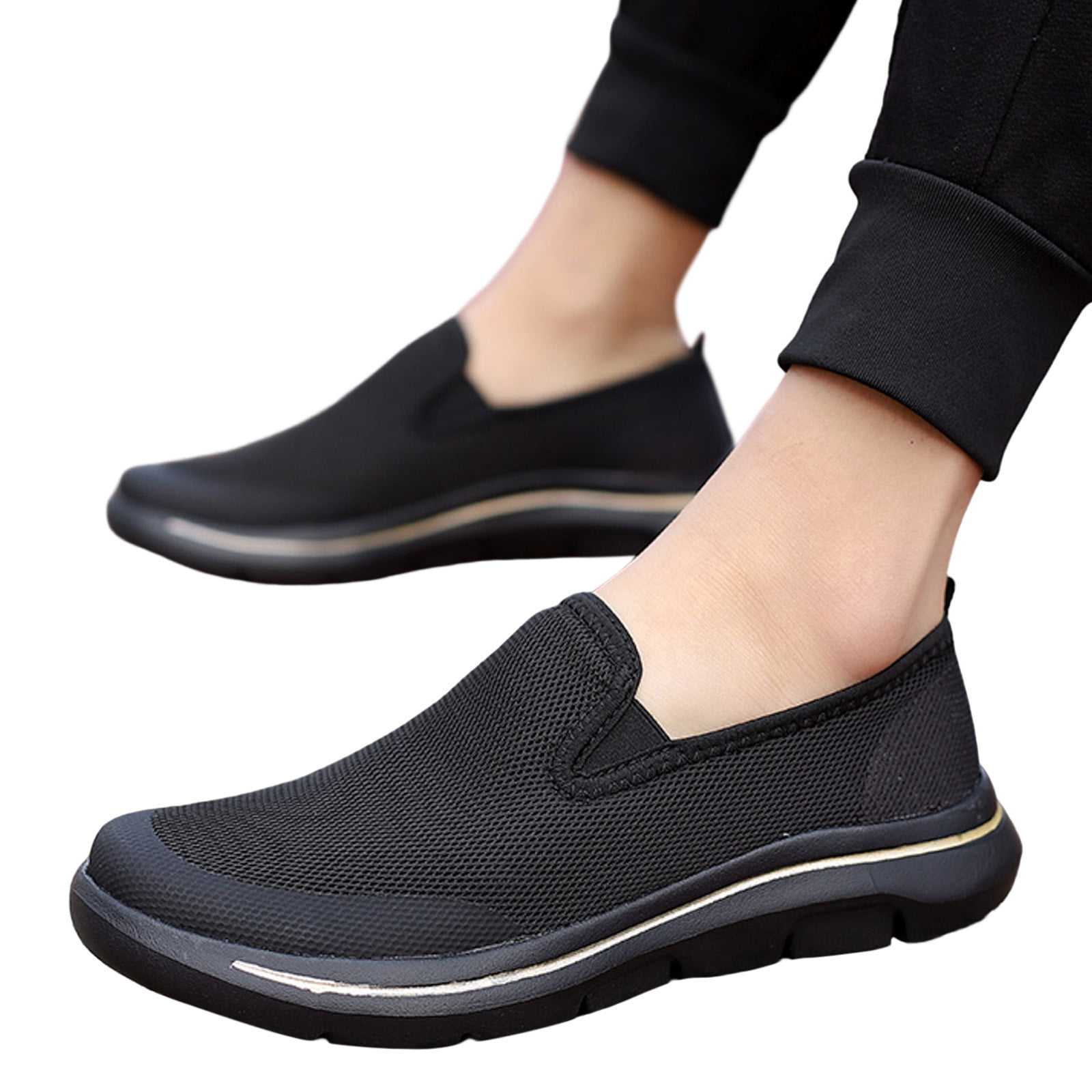 eczipvz Basketball Shoes Mens Sneakers Wide Width 4e Fashion Men Mesh Mountaineering Casual Sport Shoes Lace Led Light Sneakers for Men Black
