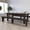 Mahogany, variant on Merrick Lane 8' x 12" Antique Rustic Mahogany Solid Pine Folding Farm Bench with 3 Legs