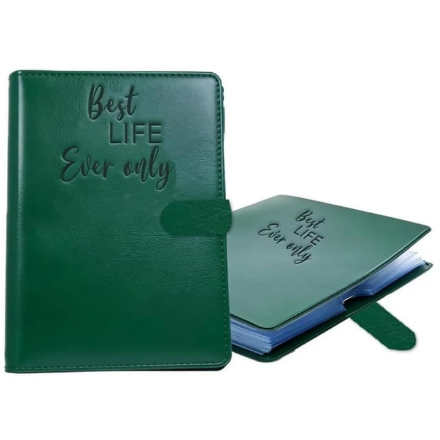Weloille Leather Loose-Leaf Binder with Magnetic Closure, 1-Piece Waterproof Refillable Document Organizer, Paper Storage Folder for Office Meetings, Notes & Document Storage
