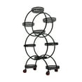 thumbnail image 3 of 6 Tier Iron Plant Stand Indoor 2 Circle Shelf Flower 9 Pot Black, 3 of 10