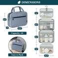 thumbnail image 3 of PAVILIA Hanging Toiletry Bag Travel Bag Women Men, Foldable Cosmetic Organizer, Roll up Makeup Bag, Water Resistant Accessories Toiletries, Large Travel Essentials Kit (Navy Stripe), 3 of 10