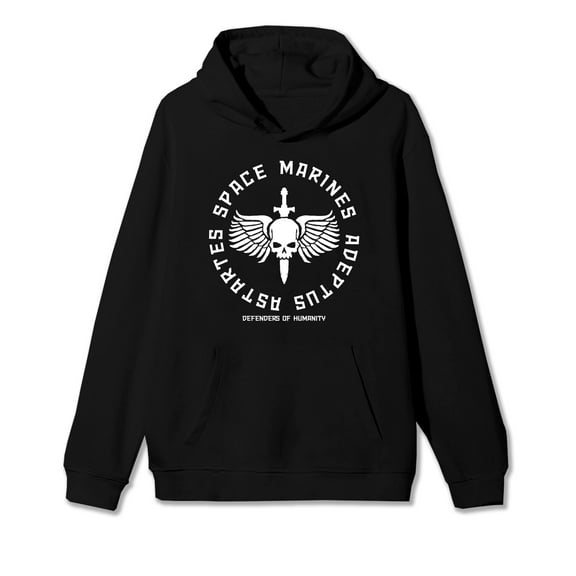 Warhammer 40000 Black Space Marines Men's Black Hoodie-3XL