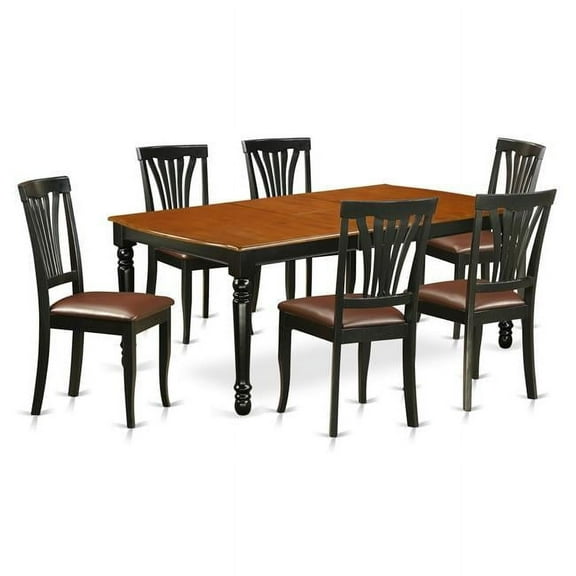 7 Piece Kitchen Tables & Chair set - Black & Cherry