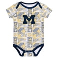 thumbnail image 4 of Newborn Navy Michigan Wolverines Sunday Comics 3-Pack Bodysuit Set, 4 of 4