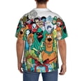 thumbnail image 3 of Lsque Scooby-Doo print Men's Cuban Collar Short Sleeve Shirt Summer Beachwear Casual Button Down Fashionable Vacation Leisure Shirt-3X-Large, 3 of 7
