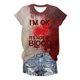 thumbnail image 2 of Fiudx Ofertas Del Día Blusa de Manga Corta con Estampado de Moda para Mujer, Camiseta con Cuello Redondo, Tops Informales, 2 of 3