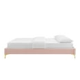 thumbnail image 4 of Platform Bed Frame, Full Size, Velvet, Pink, Modern Contemporary Urban Design, Bedroom Master Guest Suite, 4 of 7