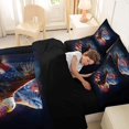 thumbnail image 5 of Manfei Eagle Usa Flag 7-Piece Twin Bedding,July 4Th Fireworks Bedding Comforter Set,Brown Red Blue,Black Reversible, 5 of 7