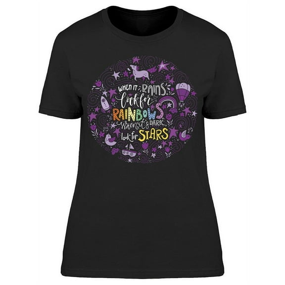 When It Rains Quote T-Shirt Women -Image by Shutterstock, Female XX-Large