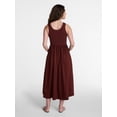 thumbnail image 3 of Time and Tru Women's Sleeveless Scoop Neck Midi Dress, Sizes XS-XXXL, 3 of 5