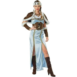 Vikings Women's Plus Size Lagertha Lothbrok Costume, Size: 1XL, Brown