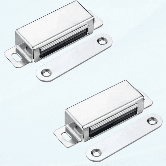 Kitchen Cabinet Magnets Closure ® 2 Pack Cabinet Magnetic Catch Cupboard Door Magnets Heavy Duty 15 lbs Metal RV Drawer Latch Closet Closing Stainless Steel Shutter Hardware Closer-Silver