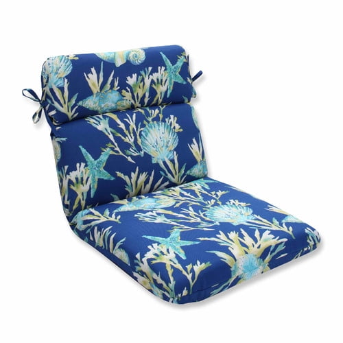 Pillow Perfect 40.5" x 21" Pacific Blue Animal Print Rectangle Chair