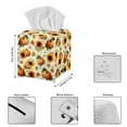 thumbnail image 3 of Psesaysky Tissue Box Cover Square – Thanksgiving Pumpkin Sunflower Tissue Box Holder Waterproof PU Leather Modern Facial Decorative Organizer for Bathroom/Car/Office Decor, 3 of 7