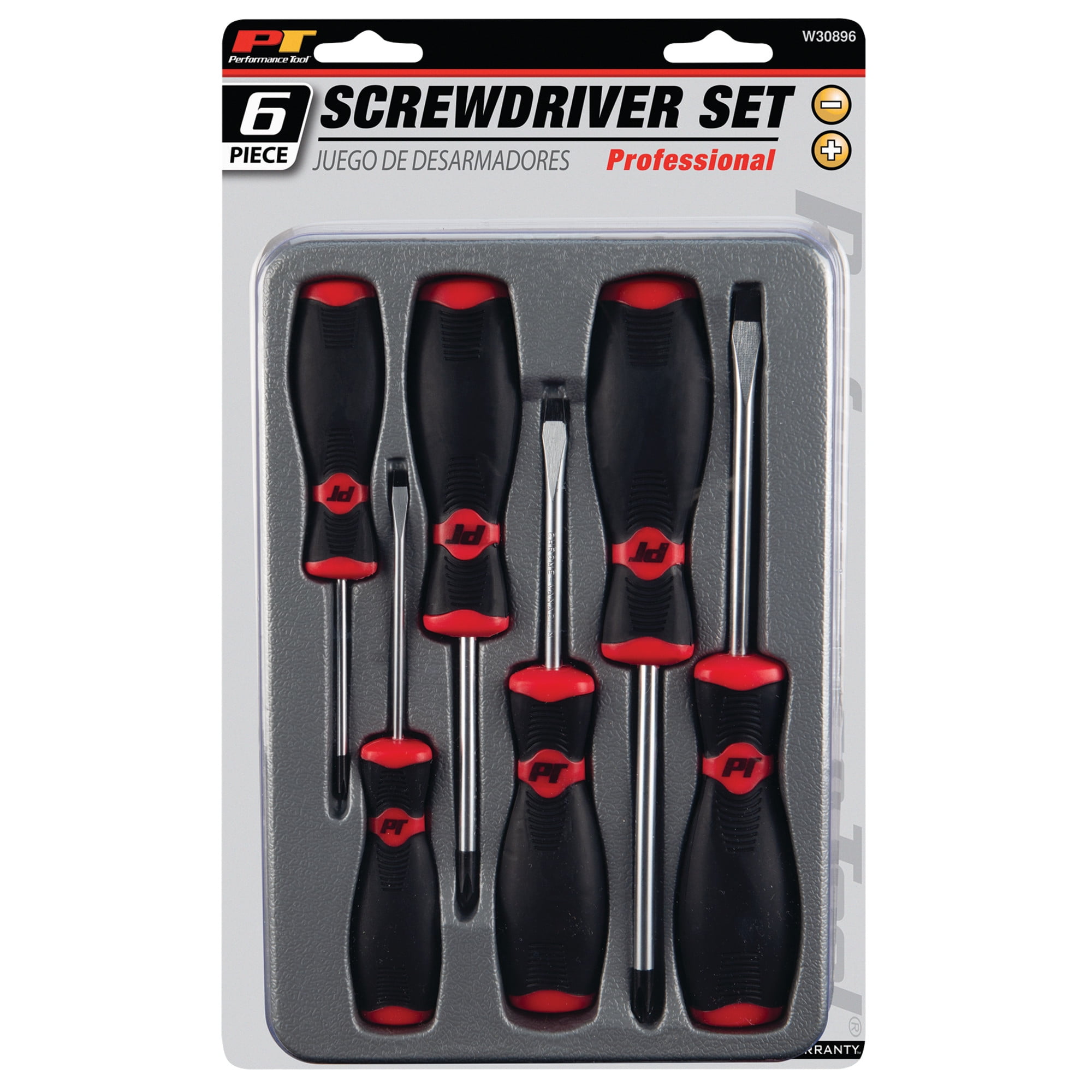 Performance Tool W30896 Professional Screwdriver Set, 6-Piece