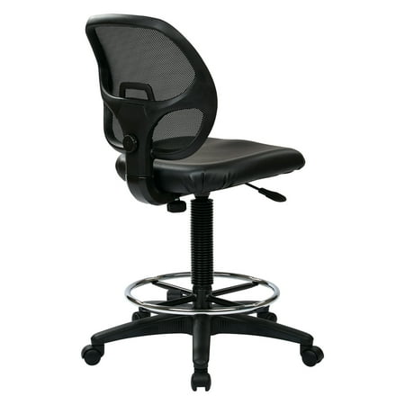 Office Star Products Deluxe Mesh Back Drafting Chair with 18" Diameter Foot Ring