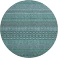 thumbnail image 2 of Addison Rugs Mayfield Washable Transitional Stripes Turquoise Round Rug, 8' x 8', 2 of 5