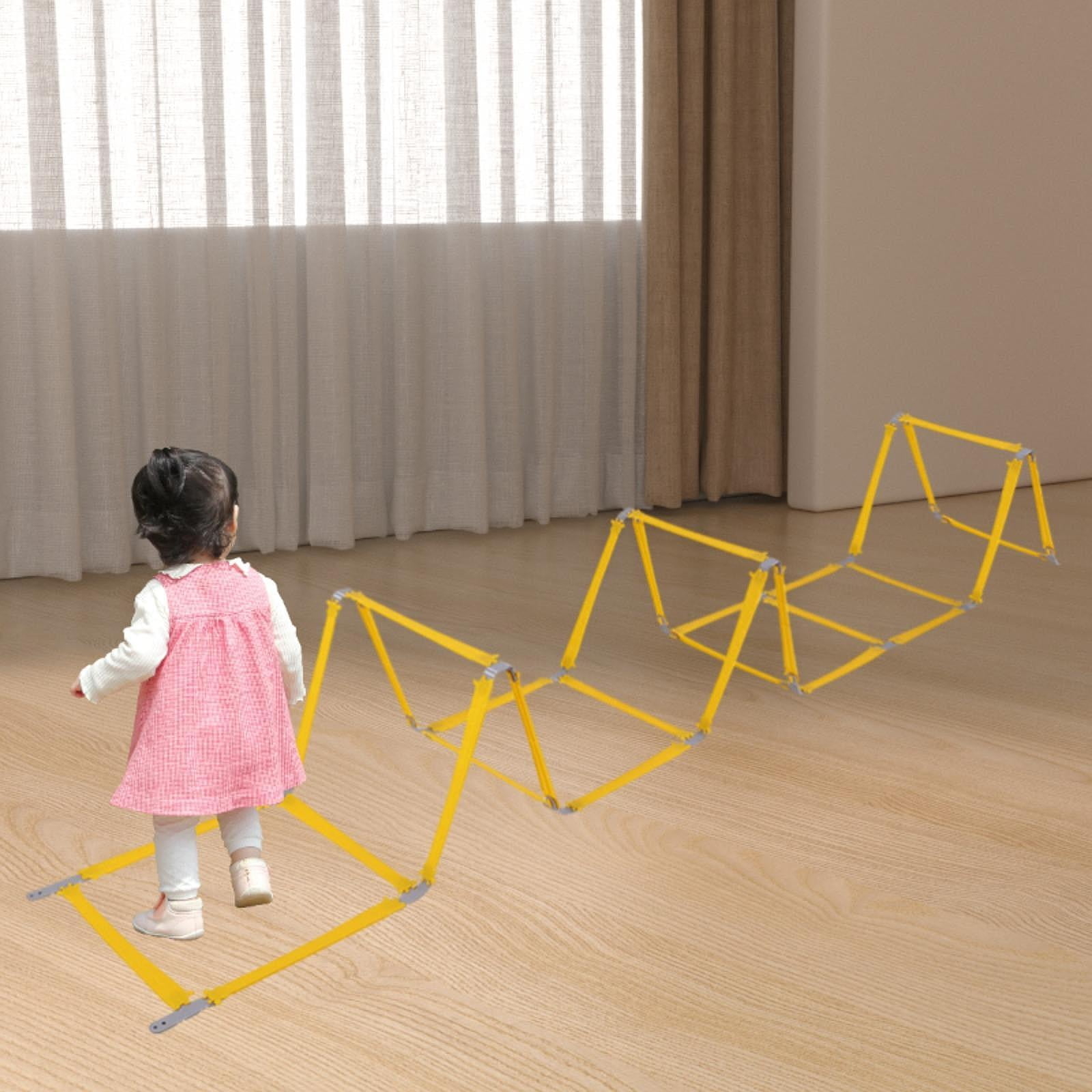 funtasica Agility Ladder Football Footwork Ladder Practical Foldable Jump Obstacles for Children Teenage Adult Agility Training Equipment 10 Grids