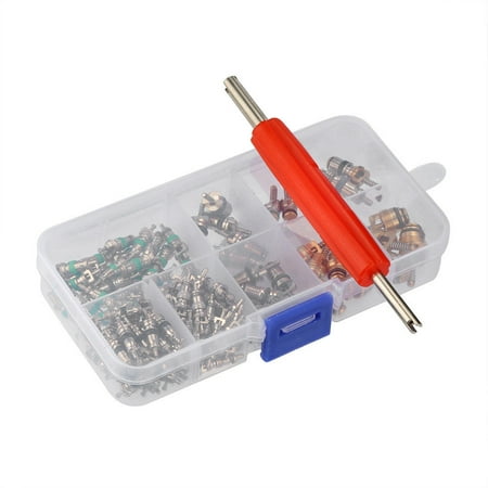 

Accessories for Car 135 Pcs Assortment A/C Shrader Valve Core R134 Kit Of 11 Kinds Of AC Valves HVAC Lightning Deals