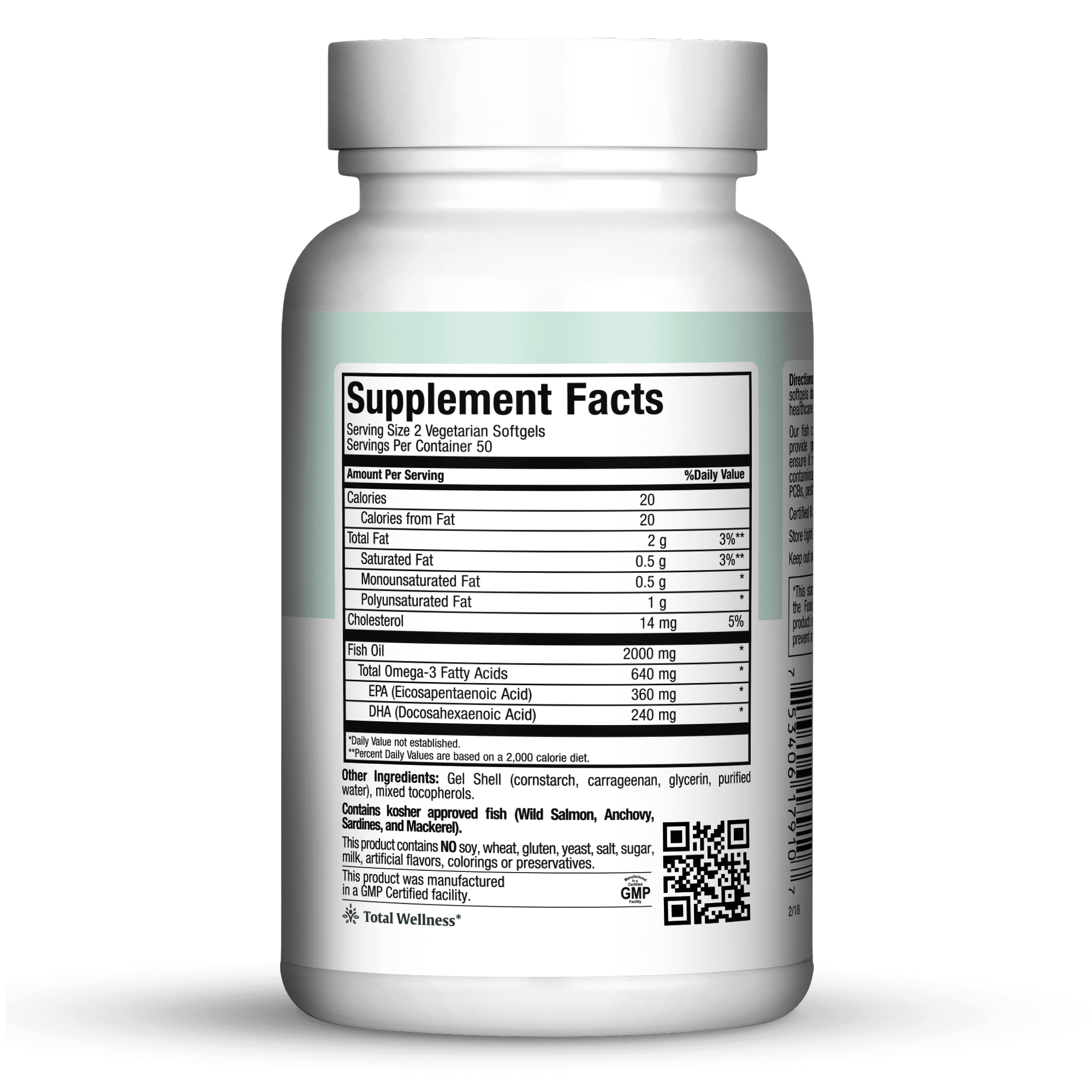 Maxi Health Omega-3 Fish Oil – 2000mg EPA & DHA – Heart & Brain Health Support – Burpless, Kosher – 100 Softgels