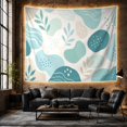 thumbnail image 6 of Teal Abstract Botanical Shapes on White, Serene Minimalist Style for Art Lovers, Modern Organic Wall Art, Housewarming Gift Tapestry Wall Hanging for Bedroom, Living Room and Dorm, 6 of 7