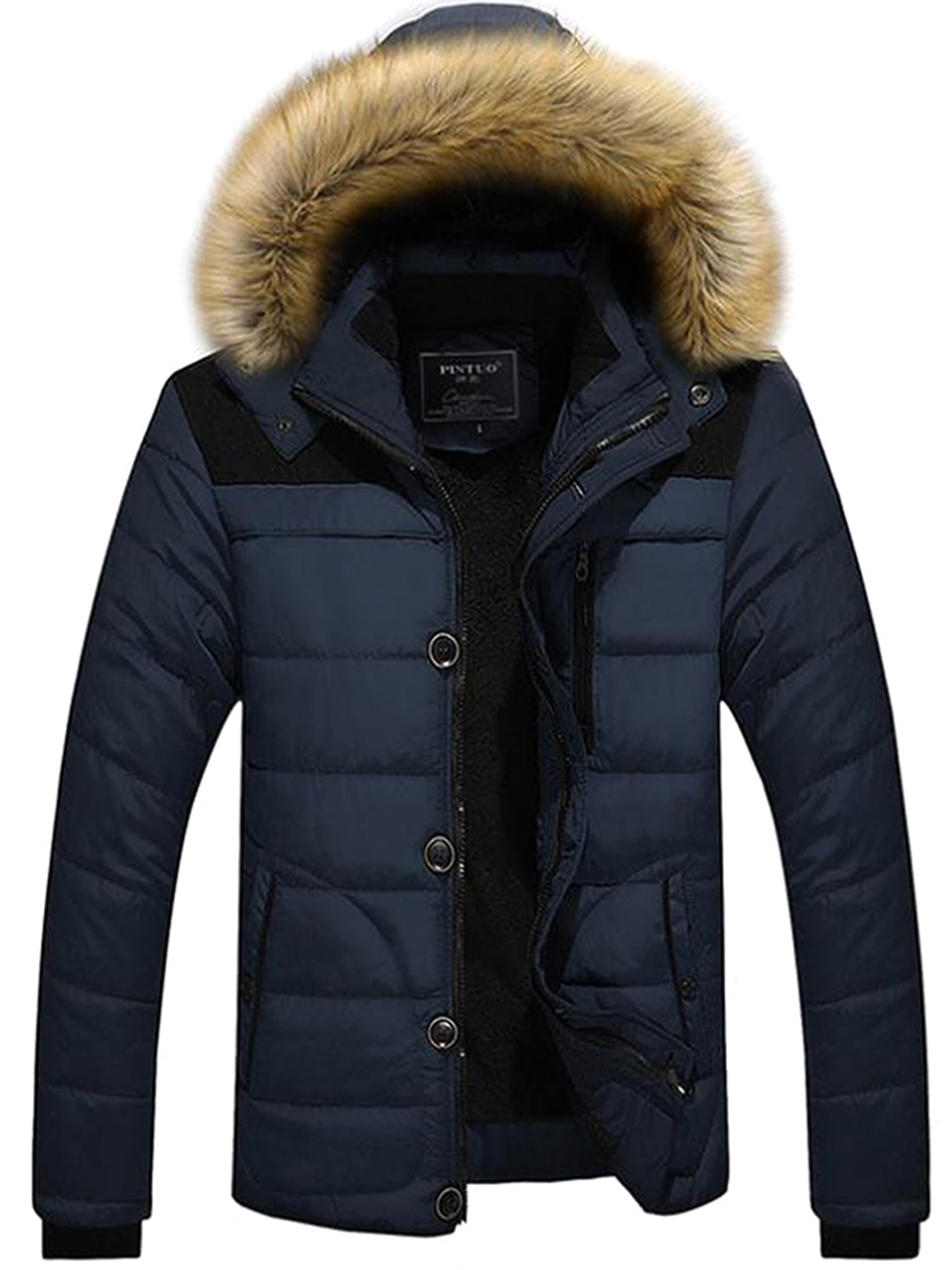Fubotevic Mens Parkas Winter Plus Size Hoodie Down Quilted Puffer Jacket Coat Outerwear