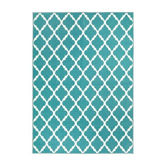 5 x 7 ft. Moroccan Trellis Rectangle Area Rug, Teal