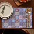 thumbnail image 5 of Purple Ethnic Geometric Patchwork Pattern Summer Placemats Table Placemats Set Of 4-Linen Kitchen Washable Placemats Table Mats 11.8"x17.7" Non-Slip Heat Resistant, 5 of 6