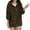 Brown, variant on Women's Plus Size Sherpa Zip up Hoodie with Pockets Fuzzy Jackets Winter Fluffy Coat Red XL