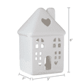 thumbnail image 3 of Ceramic House Tabletop Decoration, 6 Inch, Glossy Finish, Heart and Window Cutouts, Mantel and Shelf Decor, Candle or String Light Holder, 1 Piece, 3 of 3