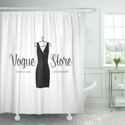 CYNLON Model Little Store Black Dress Party Glamour Couture Lifestyle Bathroom Decor Bath Shower Curtain 60x72 inch