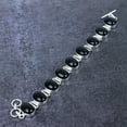 thumbnail image 3 of Natural Black Onyx Gemstone Handmade 925 Sterling Silver Bracelet 7-8", 3 of 4