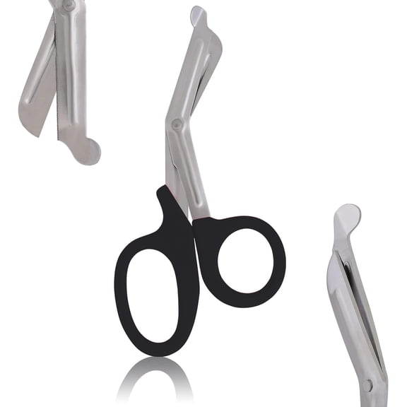 OdontoMed2011 EMT 7.5" Trauma Shears - Stainless Steel Bandage Scissors Fluoride Coated for Nursing Purposes-Sharp Scissor Perfect for EMS, Doctors, Nurses, Cutting ( Black ) Emt- ODM