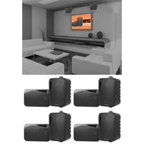 (8) Rockville HP4S-8 Black 4" Outdoor/Indoor Home Theater Swivel Speakers