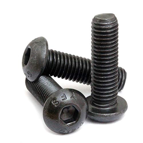 #8-32 x 1/2" UNC 10.9 Alloy Steel Hex Socket Button Head Screws Black 20 Pcs 