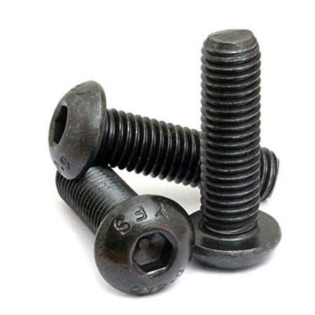 (20) M4-0.70 x 6mm - Button Head Socket Cap Screws ISO 7380 / DIN 9427 Class 12.9 Alloy Steel w Black Oxide - MonsterBolts (20, M4 x