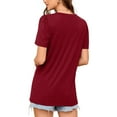 thumbnail image 4 of ZyeKqe Summer Tops for Women Casual Short Sleeve Shirts V Neck Blouses Loose Fitted T Shirts, 4 of 9