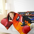 thumbnail image 4 of Feelyou Cartoon Race Car Queen Comforter Set for Teens, Automobile Sport Bedding Sets, Happy Birthday Party Reversible Bedding Comforter Set, Lightweight Room Decor, 3 Pieces, 4 of 8
