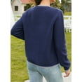 thumbnail image 6 of Sociala Knit Cardigans for Womens Long Sleeve Tops Button Down Crew Neck Cardigan Sweater, 6 of 6