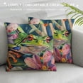 thumbnail image 3 of PRATYUS Funny Animal Frog Home Decorative Throw Pillow Cover Watercolor Tree Frog in Tropical Jungle Cushion Case Decoration Outside Pillowcase Sofa Couch Decor White, 3 of 5