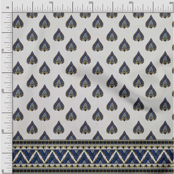 Soimoi Cotton Voile Fabric Floral & Leaves Panel Fabric Prints by Yard 42 Inch Wide