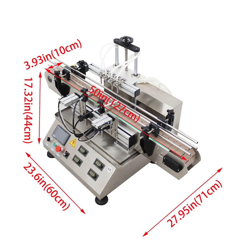 5-1000ML Magnetic Pump Filling Machine Desktop Four Head Commercial 110V 60HZ